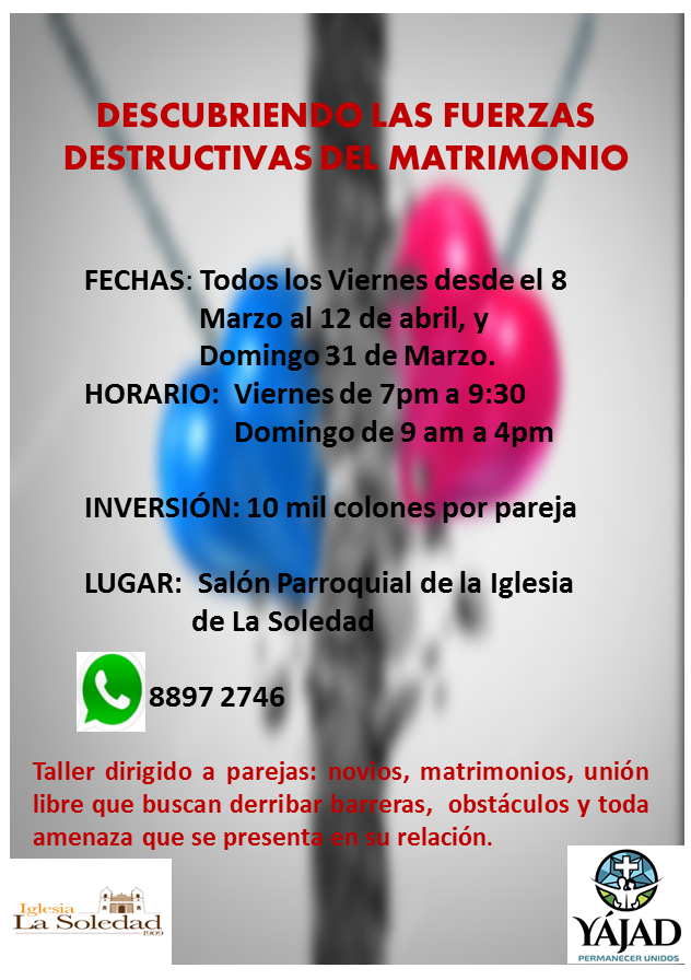 Taller: «Descubriendo las fuerzas destructivas del Matrimonio»